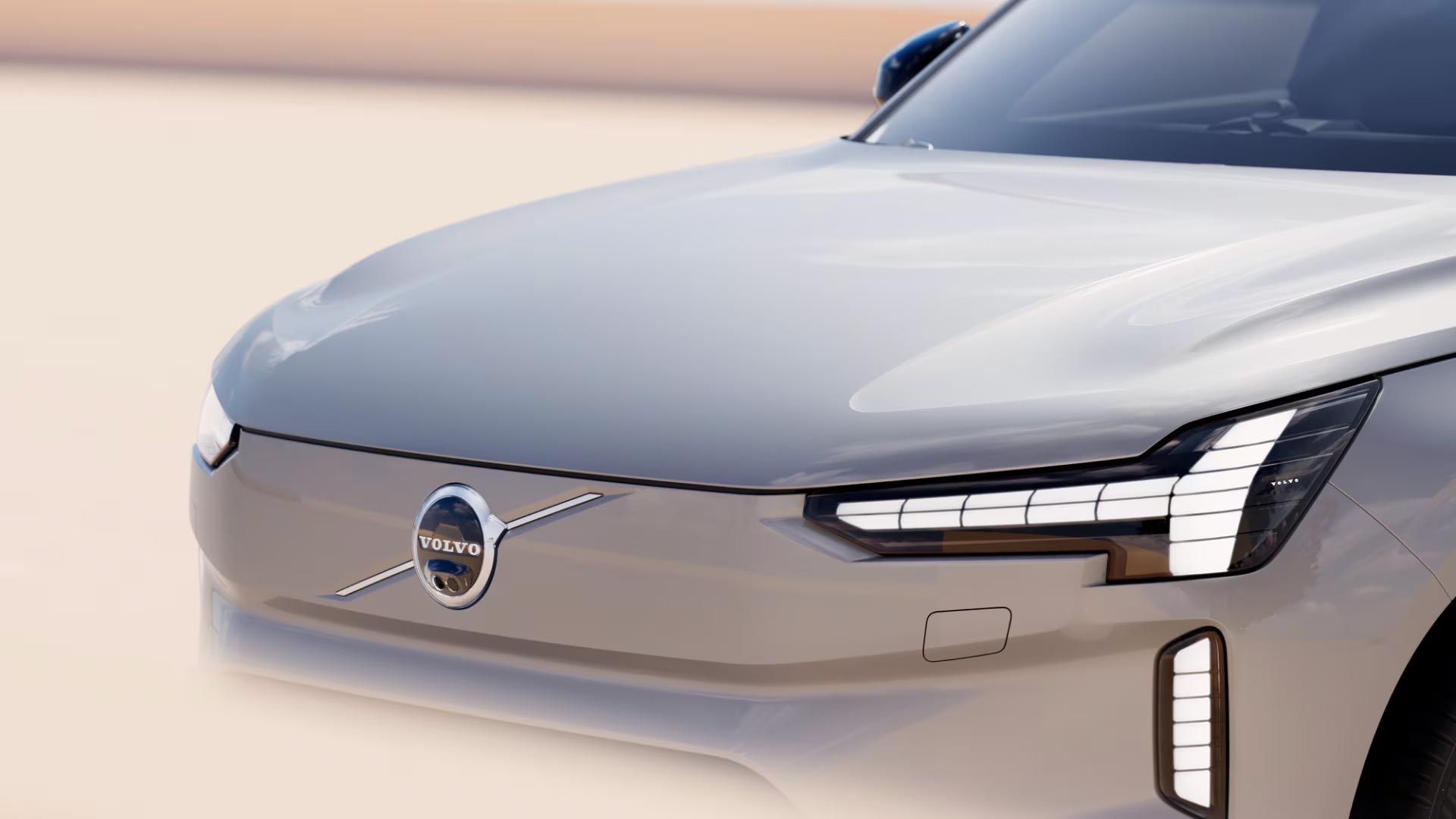 Volvo EX90 tett på frontlykter