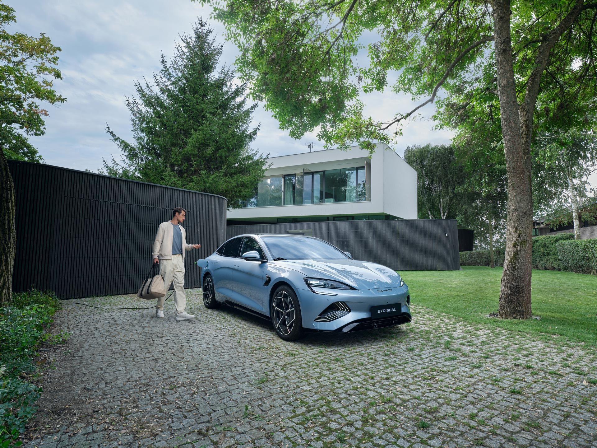 Grå Byd Seal i privat oppkjørsel 